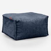 Small Footstool - Chenille Navy Blue