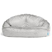 Bubble Kids Sofa Bean Bag 2-6 yr - Fluffy Faux Fur Rabbit Light Grey