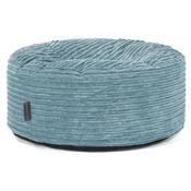 Large Round Pouffe - Cord Aegean Blue image