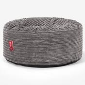 Large Round Pouffe - Cord Graphite Grey