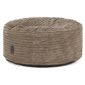 Large Round Pouffe - Cord Mocha Brown image