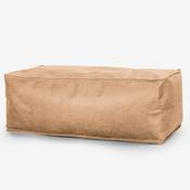 Large Footstool - Distressed Leather Honey Brown
