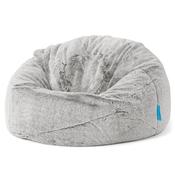 Classic Kids Bean Bag Chair 1-5 yr - Fluffy Faux Fur Rabbit Light Grey