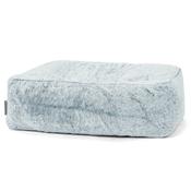Large Footstool - Fluffy Faux Fur Rabbit Dusty Blue image