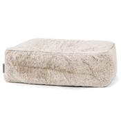 Large Footstool - Fluffy Faux Fur Rabbit Golden Brown