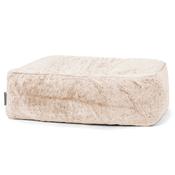 Large Footstool - Fluffy Faux Fur Rabbit White image