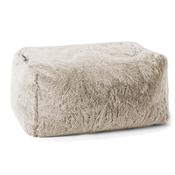 Small Footstool - Fluffy Faux Fur Rabbit Golden Brown