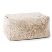 Small Footstool - Fluffy Faux Fur Rabbit White