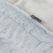 Sherpa Throw / Blanket - Fluffy Faux Fur Rabbit Dusty Blue
