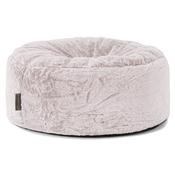 Large Round Pouffe - Fluffy Faux Fur Rabbit Dusty Pink image