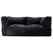 The 2 Seater Albert Sofa Bean Bag - Cord Black