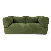 The 2 Seater Albert Sofa Bean Bag - Cord Forest Green