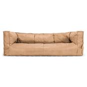 The 3 Seater Albert Sofa Bean Bag - Distressed Leather Honey Brown image