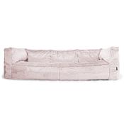 The 3 Seater Albert Sofa Bean Bag - Fluffy Faux Fur Rabbit Dusty Pink image