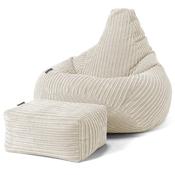 Highback Bean Bag Chair - Cord Cream