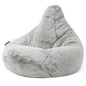 Highback Bean Bag Chair - Fluffy Faux Fur Rabbit Light Grey image