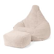 Highback Bean Bag Chair - Teddy Faux Fur Mink