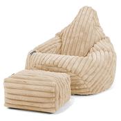 Highback Bean Bag Chair - Ultra Plush Cord Peach image