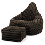 Highback Bean Bag Chair - Ultra Plush Cord Sable image
