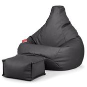 Highback Bean Bag Chair - Vegan Leather Black