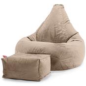 Highback Bean Bag Chair - Velvet Mink image