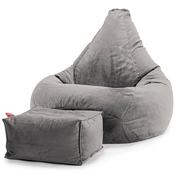 Highback Bean Bag Chair - Velvet Silver image