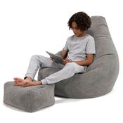 Children's Gaming Bean Bag Chair 6-14 yr - Pom Pom Charcoal Grey image