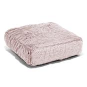 Large Floor Cushion - Fluffy Faux Fur Rabbit Dusty Pink