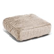 Large Floor Cushion - Fluffy Faux Fur Rabbit Golden Brown