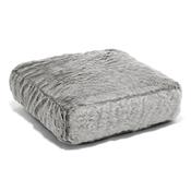 Large Floor Cushion - Fluffy Faux Fur Rabbit Light Grey