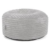 Large Round Footstool - Cord Silver Grey