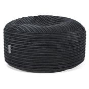 Large Round Footstool - Cord Black