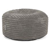 Large Round Footstool - Cord Graphite Grey