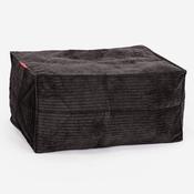 Small Footstool - Pinstripe Graphite Grey
