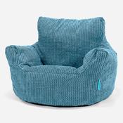 Kids Armchair Bean Bag for Toddlers 1-3 yr - Pom Pom Aegean Blue image