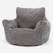 Kids Armchair Bean Bag for Toddlers 1-3 yr - Pom Pom Charcoal Grey image