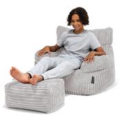 Teens Bean Bag Armchair 6-14 yr - Cord Silver Grey