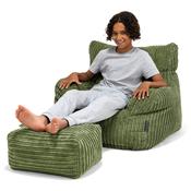 Teens Bean Bag Armchair 6-14 yr - Cord Forest Green