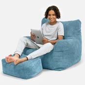 Teens Bean Bag Armchair 6-14 yr - Pom Pom Aegean Blue image