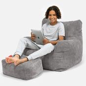 Teens Bean Bag Armchair 6-14 yr - Pom Pom Charcoal Grey image