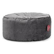 Large Round Pouffe - Velvet Graphite Grey image