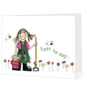 Gardener with hoe just to say - Big Leap Designs image