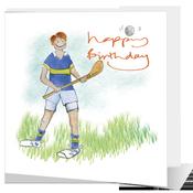 Hurler Happy Birthday Card | Male Birthday Card | 150x150mm image