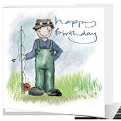 Fisherman Happy Birthday - Big Leap Designs
