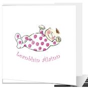 Leanbhín Álainn | Irish New baby girl card | Irish Baby Congratulations card |