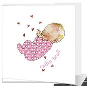Cailín Beag | Irish New Baby Girl Card | image