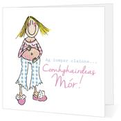 Comghairdeas Mór - ag impair clainne | Irish Pregnancy Congratulations card | image