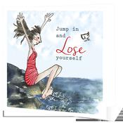 Jump in and Lose Yourself Sea Swimming Card - Square 150 x 150mm image