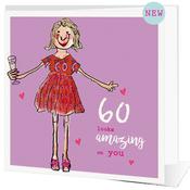 60 looks amazing on you | 60th birthday card woman image