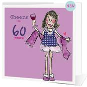 Cheers to 60 years | 60th birthday card woman image